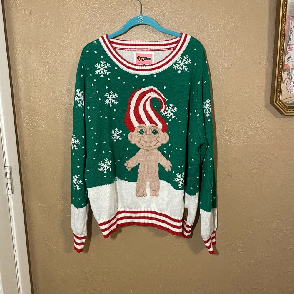 Trolls 2015 Ugly Christmas Sweater - Tipsy Elves Plus XXL - Two sided